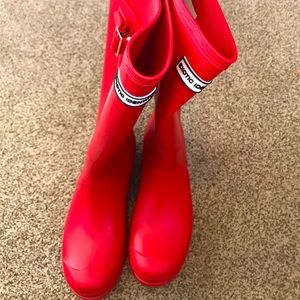 Women’s boots tall red size 9 Rubber Exotic Identity NWT open box